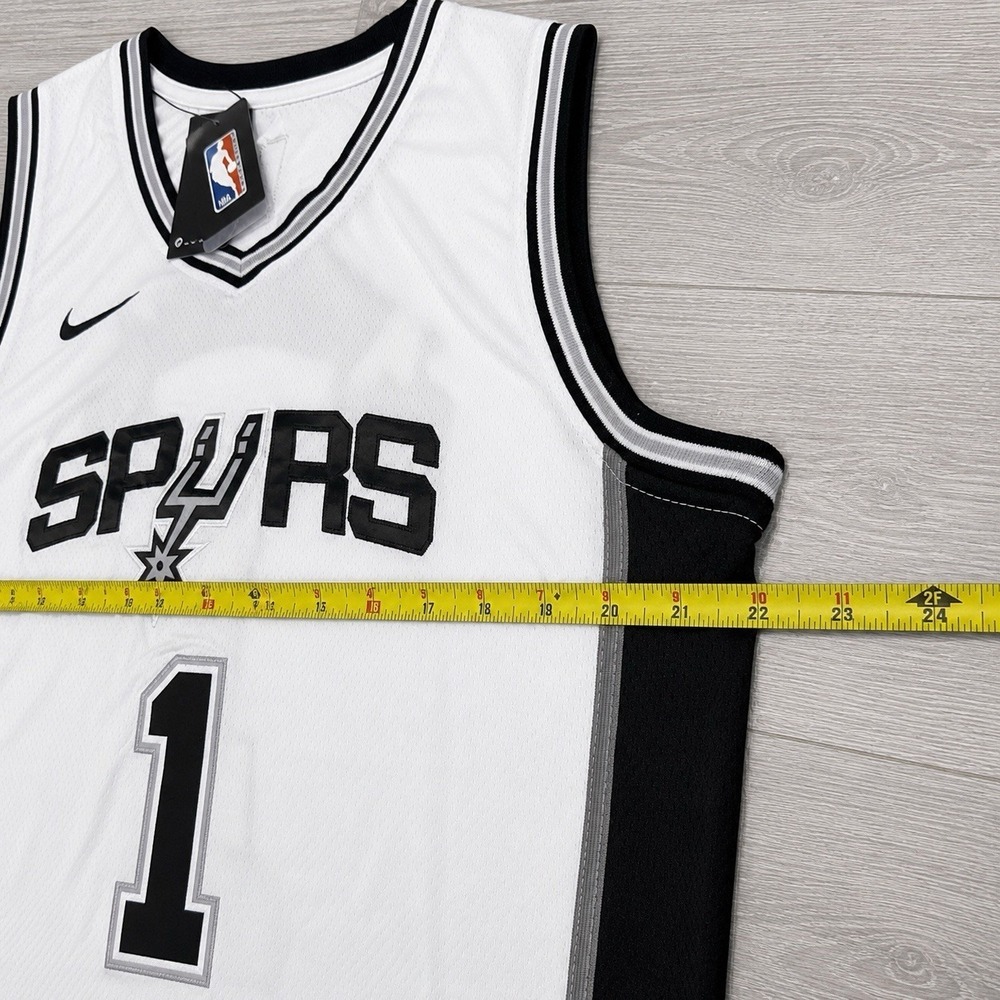 NWT Nike San Antonio Spurs Victor Wembanyama #1 White NBA Swingman Jersey L /50 - Picture 5 of 6